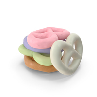 Small Pile of Mixed Yogurt Covered Mini Pretzels PNG & PSD Images