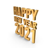 Happy New Year 2021 Symbol Gold PNG & PSD Images