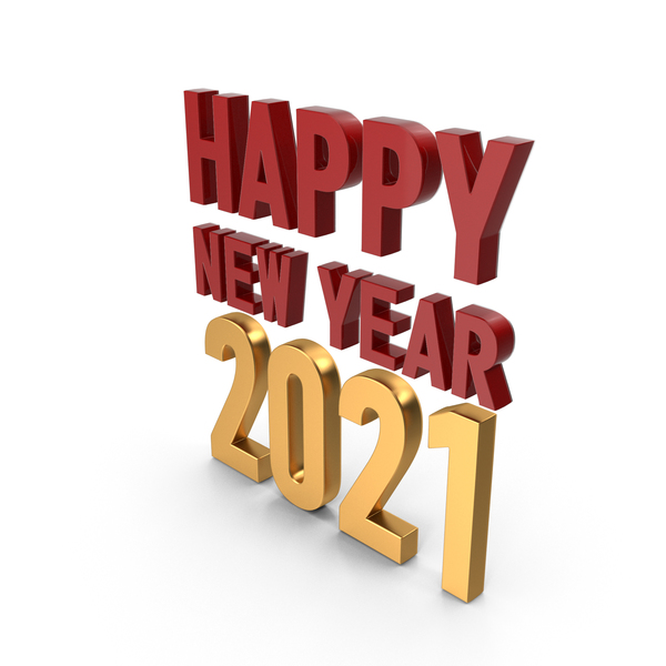 Happy New Year 2021 Symbol Red and Gold PNG & PSD Images