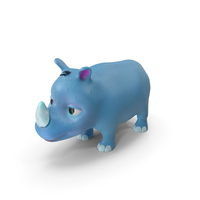 Toon Rhino Baby Blue PNG & PSD Images