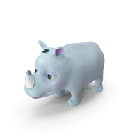 Toon Rhino Baby White PNG & PSD Images