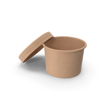 Kraft Paper Food Cup with Vented Lid Disposable Ice Cream Bucket 8 Oz 200 ml Open PNG & PSD Images