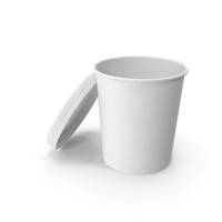 White Paper Food Cup with Vented Lid Disposable Ice Cream Bucket 32 Oz 900 ml Open PNG & PSD Images