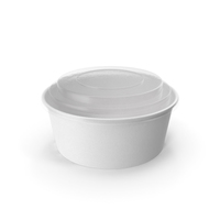 Paper Food Bowl with Clear Lid for Soup for Salad 26 oz 750 ml PNG & PSD Images
