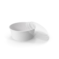 Paper Food Bowl with Clear Lid for Soup for Salad 26 oz 750 ml Open PNG & PSD Images