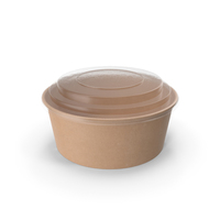Kraft Paper Food Bowl with Clear Lid for Soup for Salad 26 Oz 750 ml PNG & PSD Images