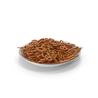 Plate with Mixed Salty Pretzels PNG & PSD Images