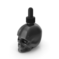 Black Glass Skull Dropper Bottle PNG & PSD Images