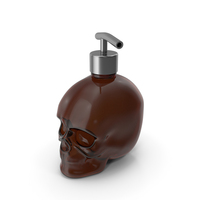 Dark Medical Glass Skull Bottle with Silver Dispenser PNG & PSD Images