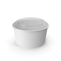 Paper Food Bowl with Clear Lid for Soup for Salad 32 Oz 1000 ml Mockup PNG & PSD Images