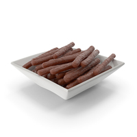 Square Bowl with Chocolate Covered Rods PNG & PSD Images