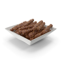Square Bowl with Chocolate Covered Rods with Nuts PNG & PSD Images
