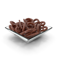 Square Bowl with Mixed Chocolate Covered Snacks PNG & PSD Images