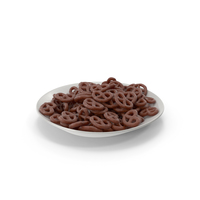 Plate with Chocolate Covered Pretzels PNG & PSD Images