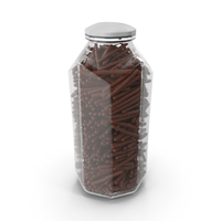 Octagon Jar With Chocolate Covered Rods PNG & PSD Images
