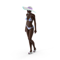 Dark Skinned Bikini Girl Standing Pose PNG & PSD Images