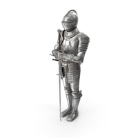 Medieval Knight Plate Armor standing with Zweihander PNG & PSD Images