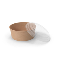 Paper Food Bowl with Clear Lid for Soup for Salad 40 Oz 1300 ml Open PNG & PSD Images