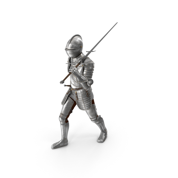 Medieval Knight Plate Armor Walking Pose PNG & PSD Images
