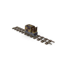 Mining Locomotive on Railway Section Rusted PNG & PSD Images