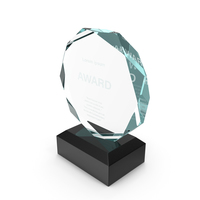 Octahedron Glass Award Trophy PNG & PSD Images