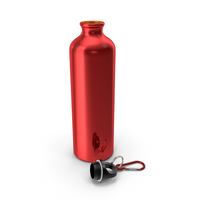 Opened Lightweight Red Aluminum Water Bottle PNG & PSD Images