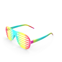 Party Rainbow Shutter Shades Glasses PNG & PSD Images