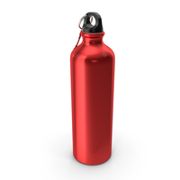 Red Aluminum Water Bottle with Carabiner PNG & PSD Images