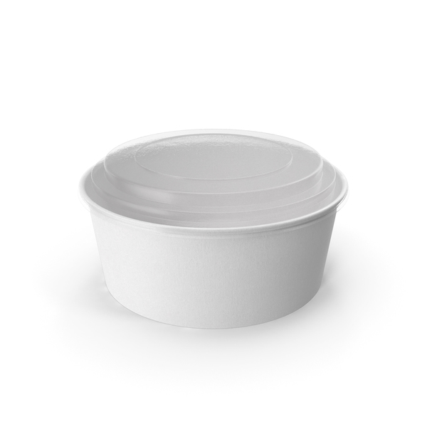 16oz - 50oz Food Grade White Paper Salad Bowl With Lid , Durable