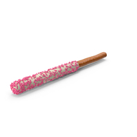 White Chocolate Dipped Pretzel Rod with Pink Pops PNG & PSD Images