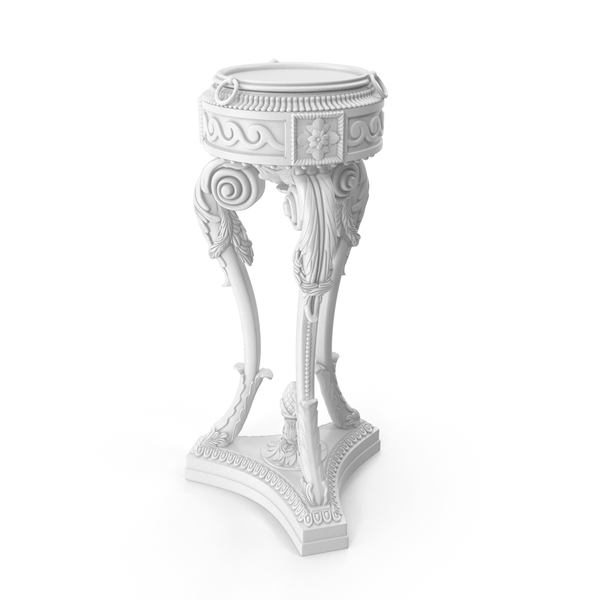 White  Baroque Planter PNG & PSD Images