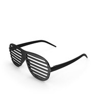 Vintage Black Plastic Shutter Shades Sunglasses PNG & PSD Images