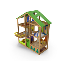 Wooden Dollhouse Furnished PNG & PSD Images