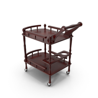 Wooden Serving Trolley PNG & PSD Images