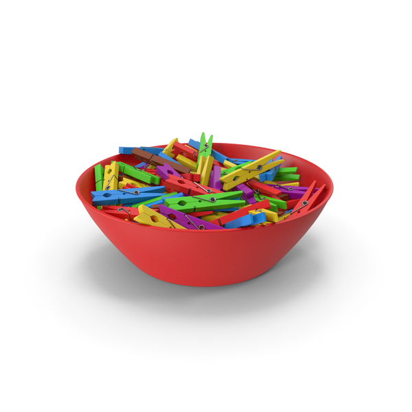 Clothes Pegs in Bowl PNG & PSD Images