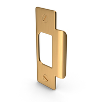 Door Lock Strike Plate Golden With Screwhead PNG & PSD Images