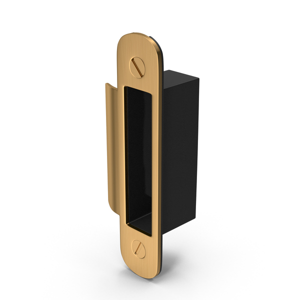 Door Lock Strike Plate Golden With Screwhead PNG & PSD Images