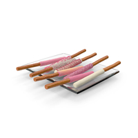 Tray with Valentine's Dipped Pretzel Rods PNG & PSD Images