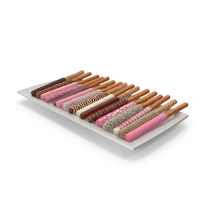 Large tray with Assorted Dipped Pretzel Rods PNG & PSD Images