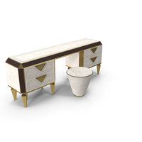 Diamante Vanity Table & Pouf PNG & PSD Images