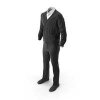 Men's Pants Waistcoat Shirt Shoes 3 Black PNG & PSD Images