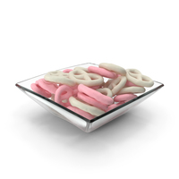 Square Bowl with Yogurt Covered Pretzels PNG & PSD Images