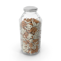 Octagon Jar with Yogurt Covered Pretzels PNG & PSD Images