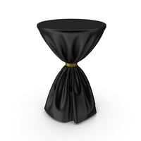 Black and Gold Silk Tablecloth Cocktail Table PNG & PSD Images