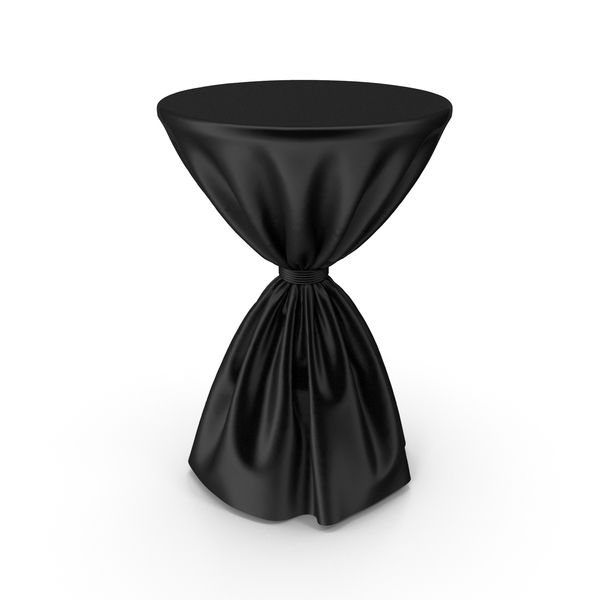 Black Silk Tablecloth Cocktail Table PNG & PSD Images