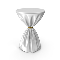White and Gold Silk Tablecloth Cocktail Table PNG & PSD Images