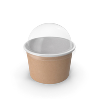 Kraft Paper Food Cup with Clear Lid for Dessert 6 Oz 150 ml PNG & PSD Images