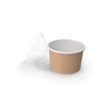 Kraft Paper Food Cup with Clear Lid for Dessert 6 Oz 150 ml Open PNG & PSD Images