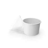 Paper Food Cup with Clear Lid for Dessert 8 Oz 200 ml Open PNG & PSD Images
