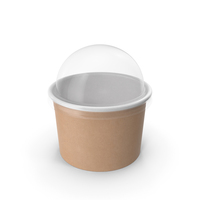 Kraft Paper Food Cup with Clear Lid for Dessert 8 Oz 200 ml PNG & PSD Images